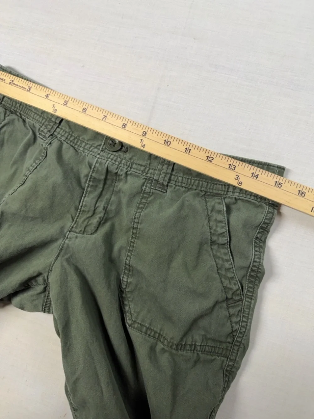 Eddie Bauer: Adjustable Length Shorts, Army Green 100% Cotton, Women’s Size: 2 - Picture 9 of 9